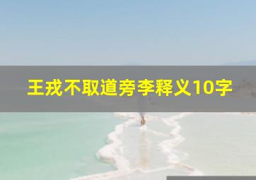 王戎不取道旁李释义10字