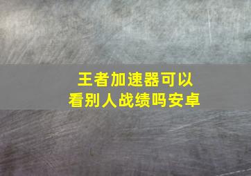 王者加速器可以看别人战绩吗安卓