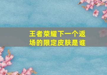 王者荣耀下一个返场的限定皮肤是谁