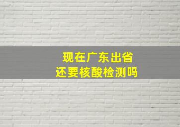 现在广东出省还要核酸检测吗