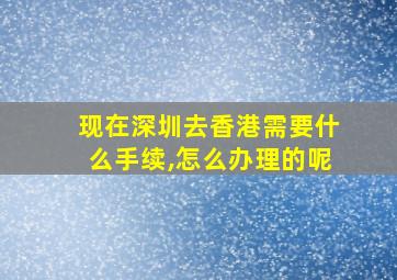 现在深圳去香港需要什么手续,怎么办理的呢