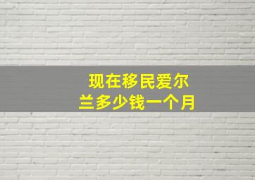 现在移民爱尔兰多少钱一个月