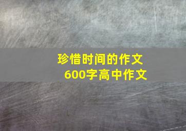 珍惜时间的作文600字高中作文