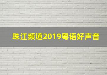 珠江频道2019粤语好声音