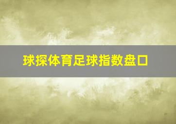 球探体育足球指数盘口