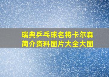 瑞典乒乓球名将卡尔森简介资料图片大全大图