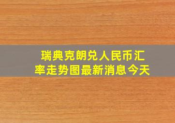 瑞典克朗兑人民币汇率走势图最新消息今天