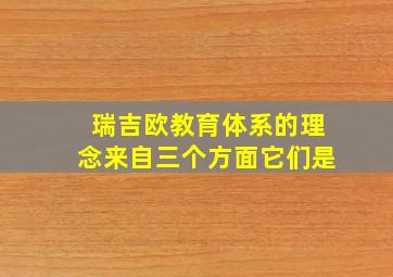 瑞吉欧教育体系的理念来自三个方面它们是