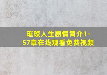 璀璨人生剧情简介1-57章在线观看免费视频