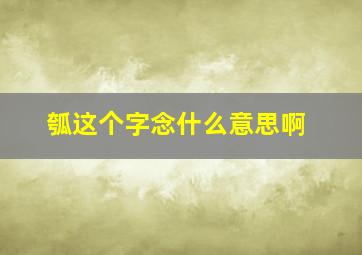 瓠这个字念什么意思啊