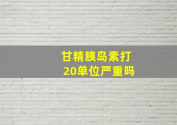 甘精胰岛素打20单位严重吗