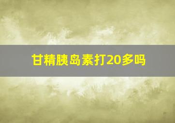 甘精胰岛素打20多吗