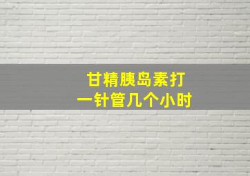 甘精胰岛素打一针管几个小时