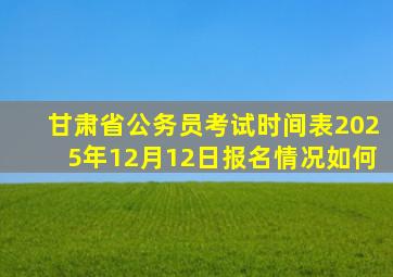 甘肃省公务员考试时间表2025年12月12日报名情况如何