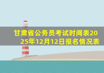 甘肃省公务员考试时间表2025年12月12日报名情况表