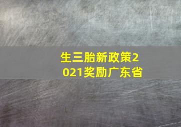 生三胎新政策2021奖励广东省