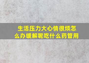 生活压力大心情很烦怎么办缓解呢吃什么药管用