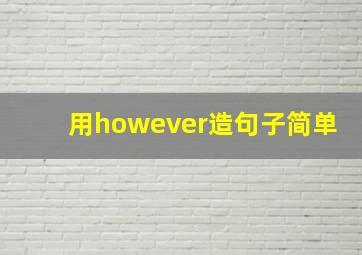 用however造句子简单