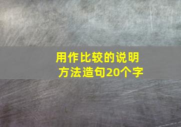 用作比较的说明方法造句20个字