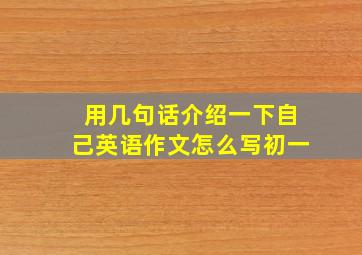 用几句话介绍一下自己英语作文怎么写初一