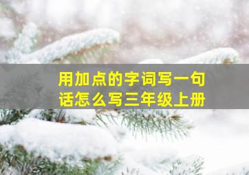 用加点的字词写一句话怎么写三年级上册