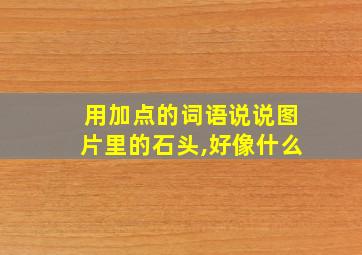 用加点的词语说说图片里的石头,好像什么