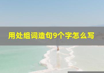 用处组词造句9个字怎么写