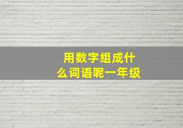 用数字组成什么词语呢一年级