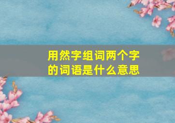 用然字组词两个字的词语是什么意思