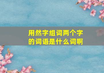 用然字组词两个字的词语是什么词啊