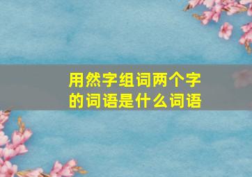 用然字组词两个字的词语是什么词语