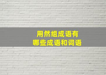 用然组成语有哪些成语和词语