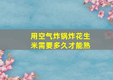 用空气炸锅炸花生米需要多久才能熟