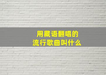 用藏语翻唱的流行歌曲叫什么