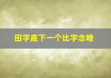 田字底下一个比字念啥