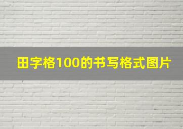 田字格100的书写格式图片