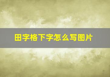 田字格下字怎么写图片