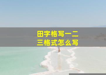 田字格写一二三格式怎么写