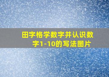 田字格学数字并认识数字1-10的写法图片