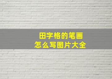 田字格的笔画怎么写图片大全