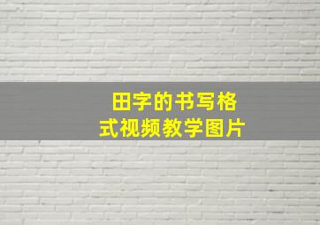 田字的书写格式视频教学图片