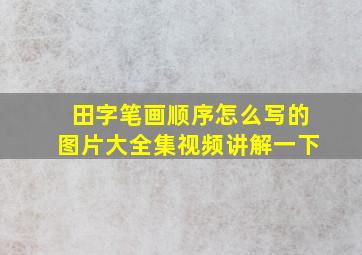 田字笔画顺序怎么写的图片大全集视频讲解一下