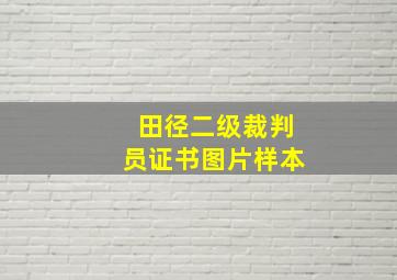 田径二级裁判员证书图片样本