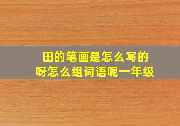 田的笔画是怎么写的呀怎么组词语呢一年级