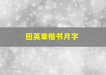 田英章楷书月字