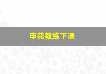 申花教练下课