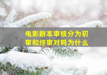 电影剧本审核分为初审和终审对吗为什么