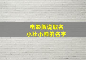 电影解说取名小壮小帅的名字