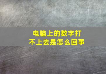 电脑上的数字打不上去是怎么回事