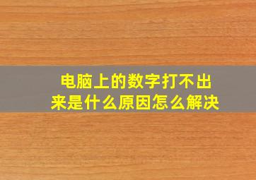 电脑上的数字打不出来是什么原因怎么解决